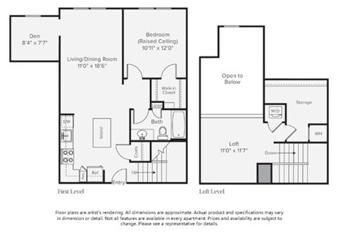 A floorplan of an apartment home